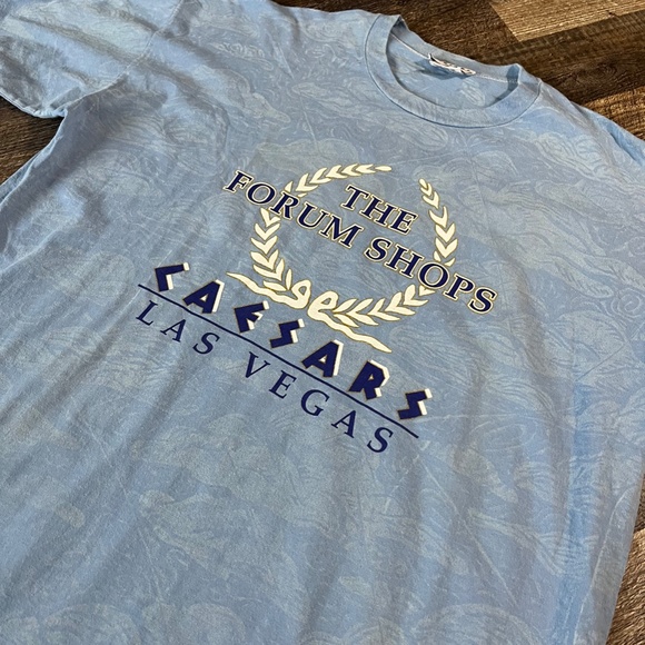 Vintage Caesars Palace Shirt OSFA Night Shirt 90's Las Vegas Casino Tee Blue - Picture 2 of 3